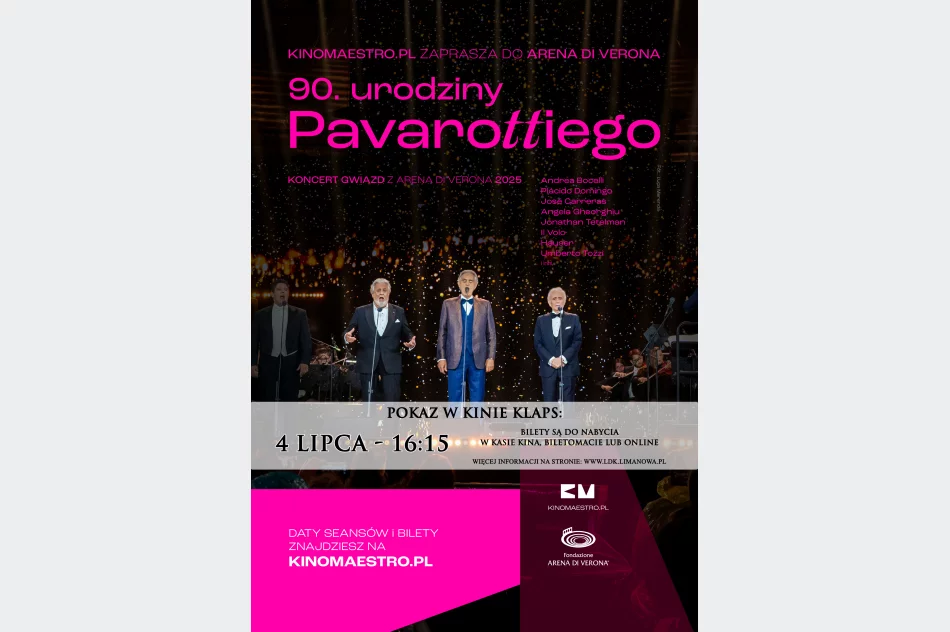 „90. urodziny Pavarottiego” - koncert gwiazd z Arena di Verona 2025 w kinie Klaps - zdjęcie 2