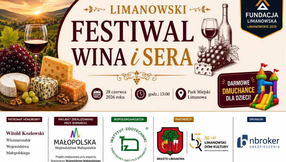 Limanowski Festiwal Wina i Sera 28 czerwca w Parku Miejskim - zdjęcie 1
