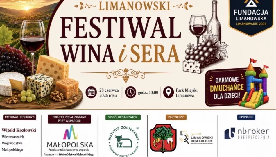 Fundacja Limanowska zaprasza na pierwszą edycję Limanowskiego Festiwalu Wina i Sera - zdjęcie 1