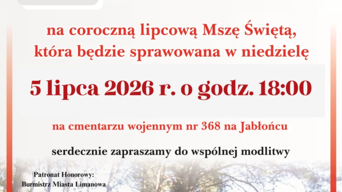 Zaproszenie do wspólnej modlitwy na Jabłońcu
