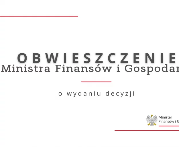 Obwieszczenie Ministra Finansów i Gospodarki - Zdjęcie główne