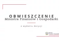 Obwieszczenie Ministra Finansów i Gospodarki - zdjęcie główne