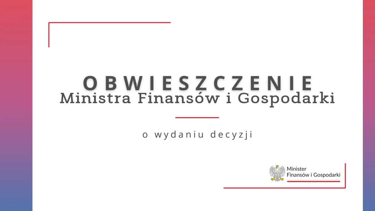 Obwieszczenie Ministra Finansów i Gospodarki