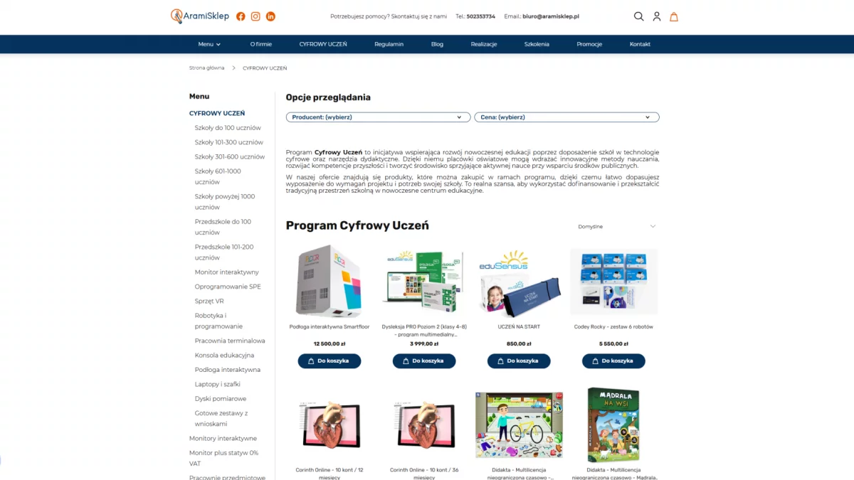 Program finansowy Cyfrowy Uczeń - AramiSklep