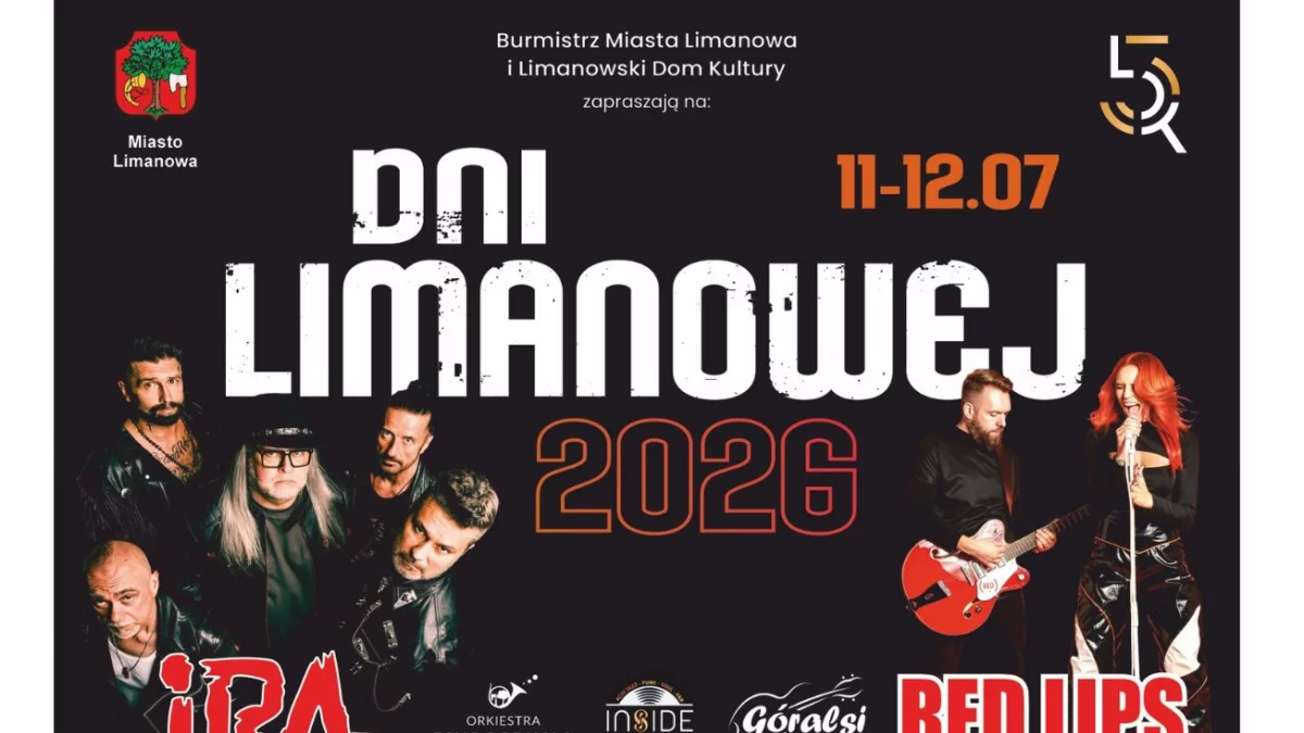 Dni Limanowej 2026 – wielkie święto miasta z gwiazdami polskiej sceny muzycznej!