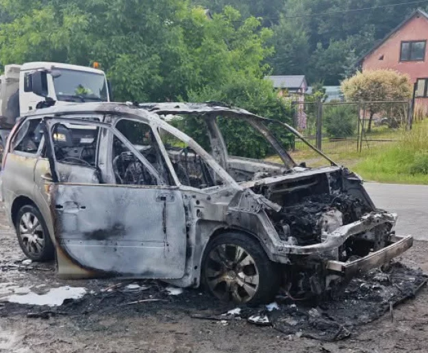 Auto stanęło w płomieniach podczas jazdy - zdjęcie główne