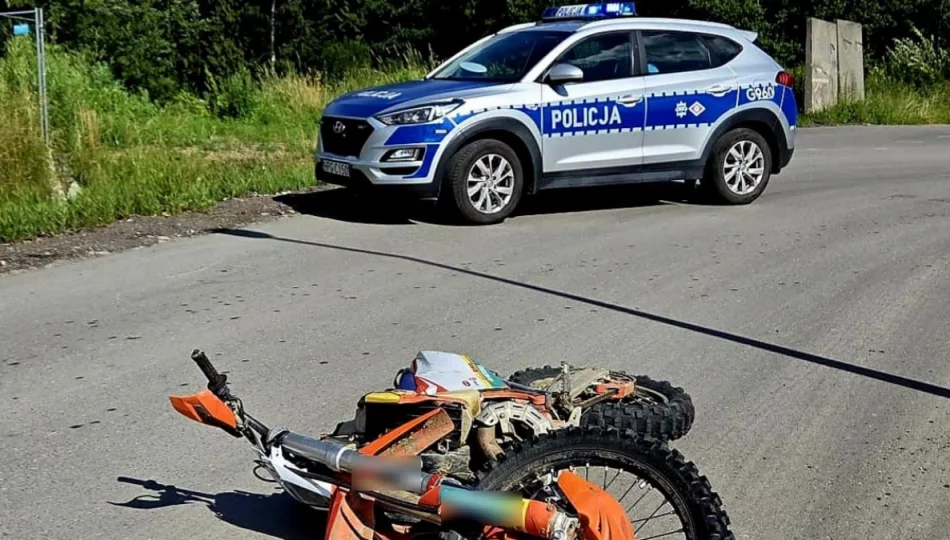 Uciekał przed policją, podczas pościgu wywrócił motocykl - zdjęcie 1