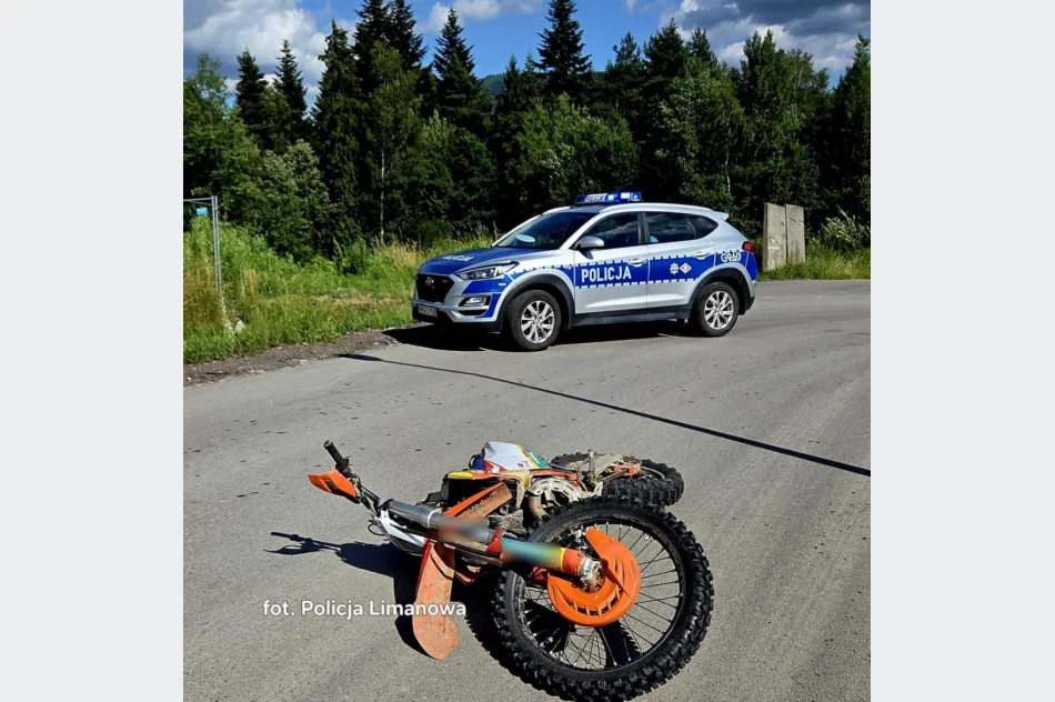 Uciekał przed policją, podczas pościgu wywrócił motocykl - zdjęcie 2