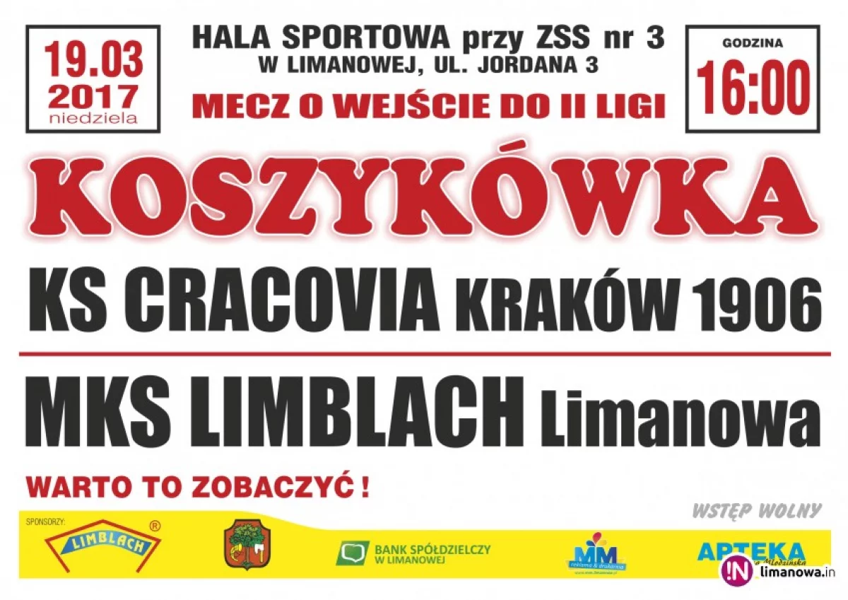 Limblach zmierzy się z Cracovią - przyjdź na dzisiejsze spotkanie!