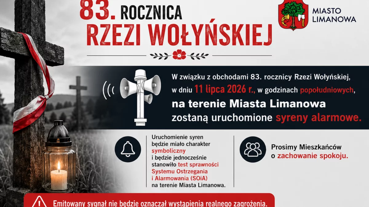 83. rocznica Rzezi Wołyńskiej – uruchomienie syren alarmowych