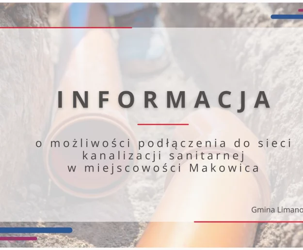 Informacja o możliwości podłączenia do sieci kanalizacji sanitarnej w miejscowości Makowica - Zdjęcie główne