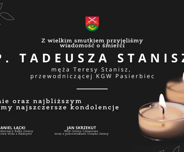 Kondolencje dla Teresy Stanisz z powodu śmierci męża - Zdjęcie główne