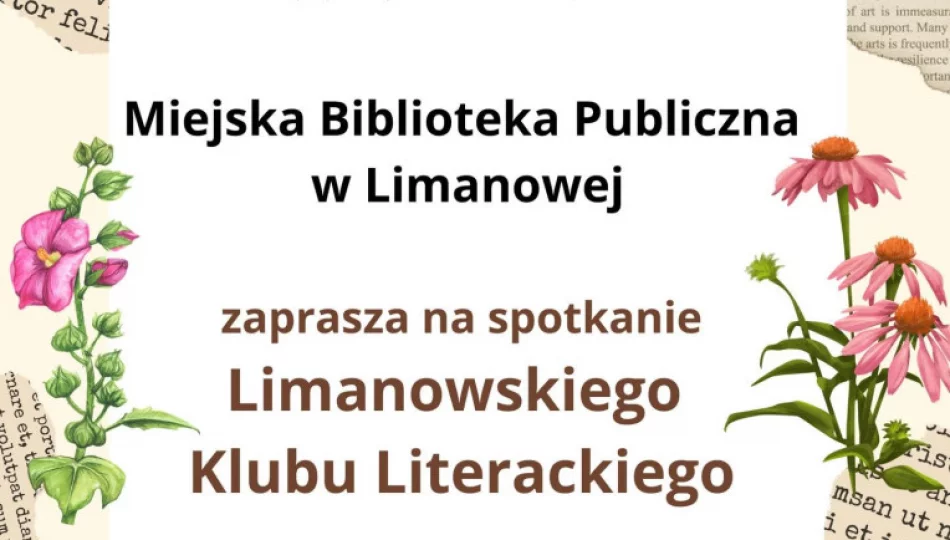 Limanowski Klub Literacki zaprasza na kolejne spotkanie - zdjęcie 1