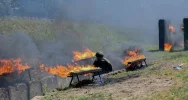 Tor napalmowy - limanowscy terytorialsi w ogniu i dymie - zdjęcie 4