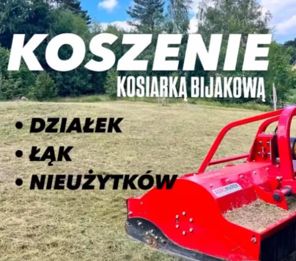 Koszenie trawy koszenie łąk koszenie nieużytków koszenie dzisłek mulczerem kosiarką bijakową - Zdjęcie główne