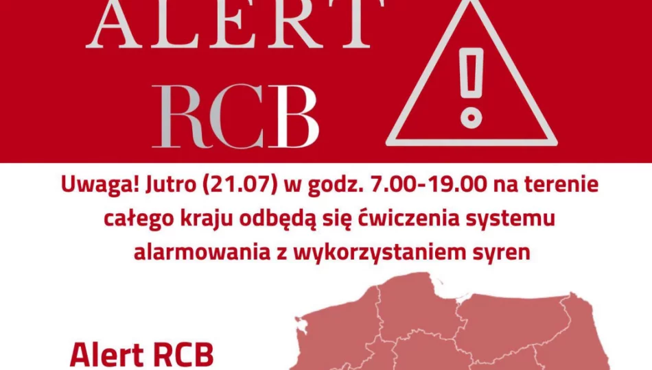  Komunikat Rządowego Centrum Bezpieczeństwa – ćwiczenia systemu alarmowania - zdjęcie 1
