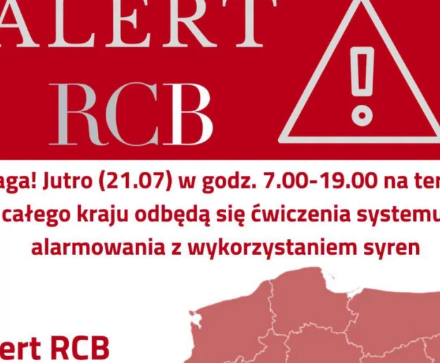 Komunikat Rządowego Centrum Bezpieczeństwa – ćwiczenia systemu alarmowania - Zdjęcie główne