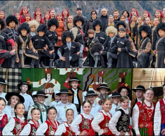 Góralski i kaukaski folklor na scenie w parku - zdjęcie główne