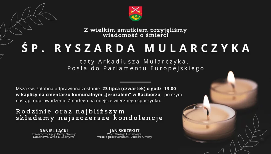 Kondolencje dla Posła do Parlamentu Europejskiego Arkadiusza Mularczyka - zdjęcie 1