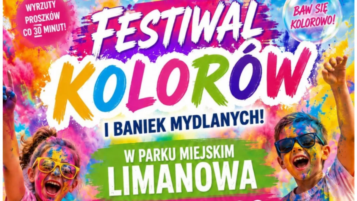 Festiwal Kolorów i Baniek Mydlanych 2 sierpnia w Parku Miejskim!