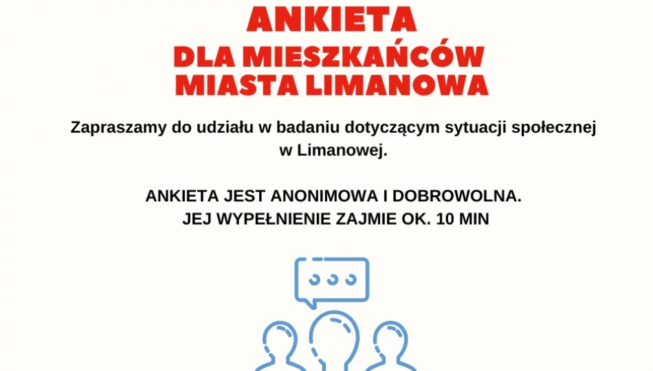 Badanie ankietowe dla mieszkańców Miasta Limanowa - zdjęcie 1