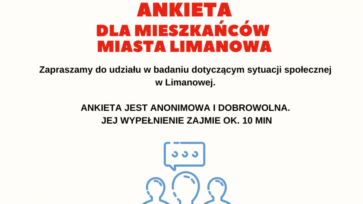 Badanie ankietowe dla mieszkańców Miasta Limanowa