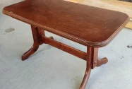 Stół drewniany stolik Ława Ławostół Rozkładana Hokej KASZTAN na DĘBIE regulacja wysokości 120cmx 64cm TRANSPORT - zdjęcie główne