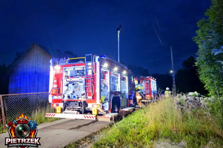 Pożar uszkodził dach i ścianę budynku - zdjęcie 5