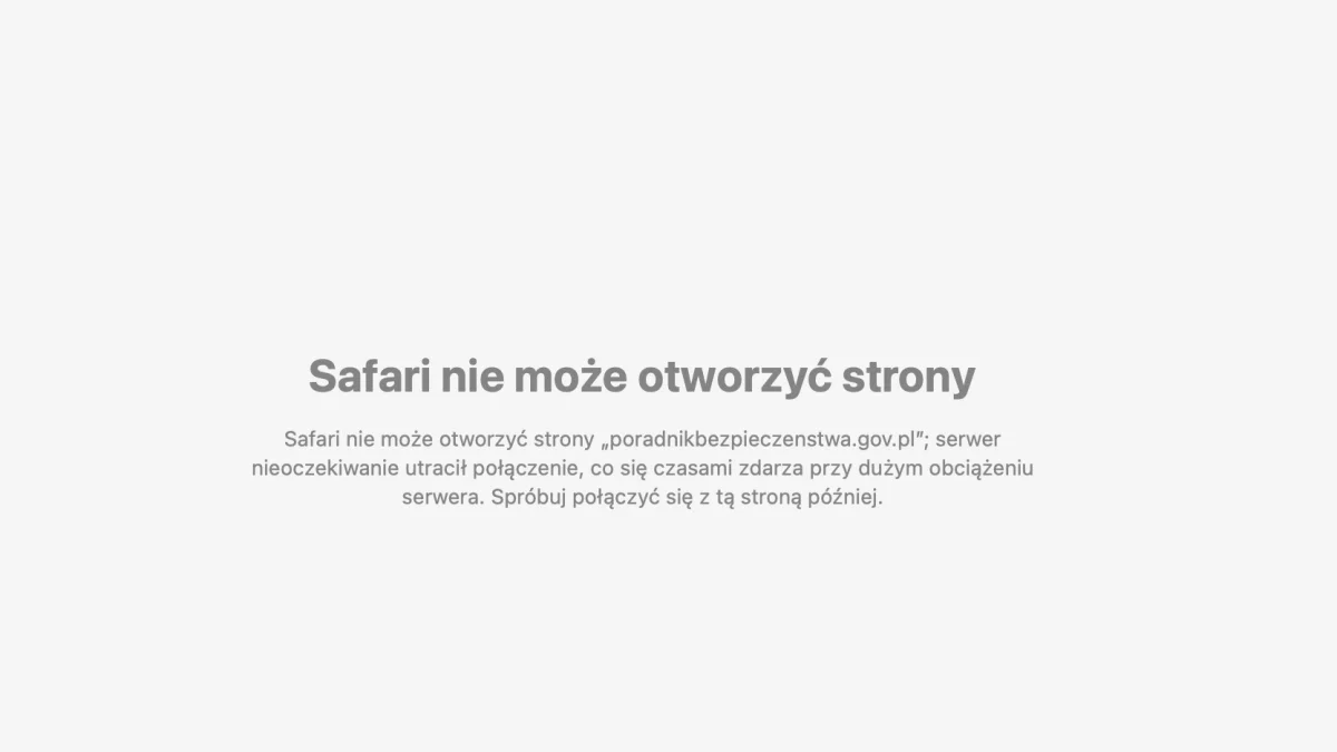 Alert RCB z cyfrową wersją „Poradnika bezpieczeństwa” - link nie działa