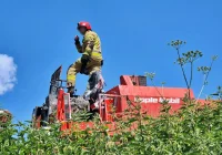 Podczas prac zapalił się kombajn - zdjęcie główne