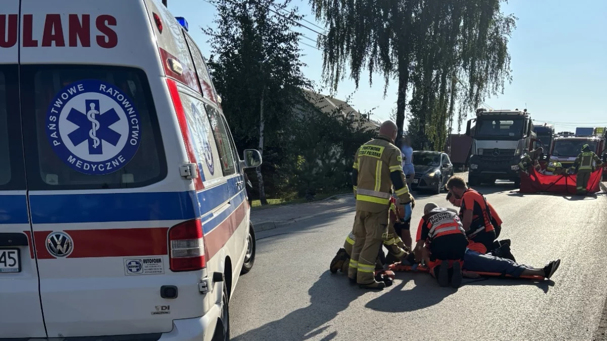 Kobieta potrącona przez samochód dostawczy