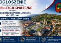 OGŁOSZENIE Burmistrza Miasta Limanowa dotyczące konsultacji społecznych projektu Strategii Rozwoju Miasta Limanowa do 2030 roku - zdjęcie główne