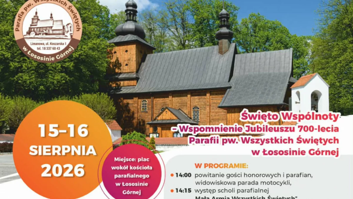 Święto Wspólnoty w Łososinie Górnej – jubileuszowe obchody i festyn parafialny