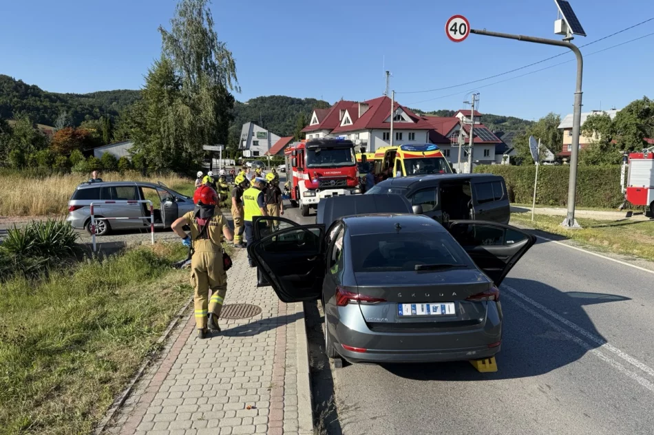 Wypadek w Laskowej: 9 osób poszkodowanych, w tym 5 dzieci - zdjęcie 3