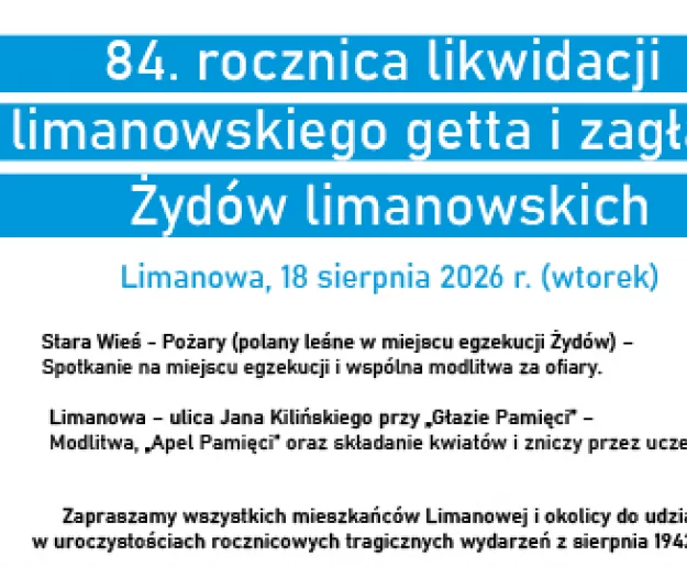 Apel Pamięci Limanowskich Żydów w Limanowej - Zdjęcie główne