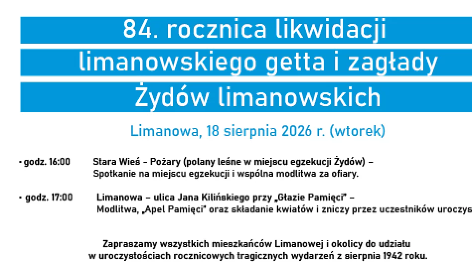 Apel Pamięci Limanowskich Żydów w Limanowej - zdjęcie 1