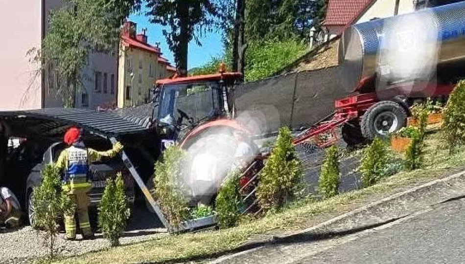 Mężczyzna przejechany przez staczający się ciągnik, lądował śmigłowiec LPR - zdjęcie 1