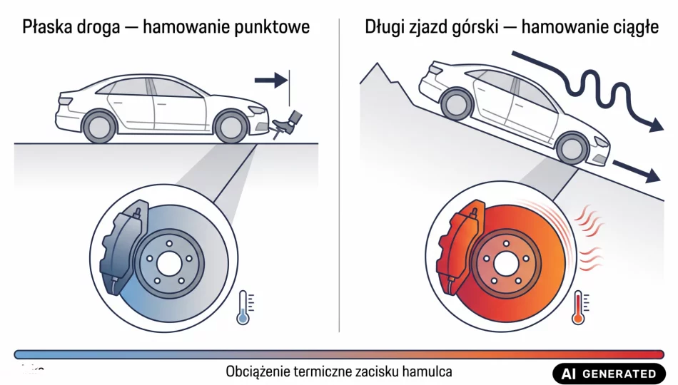 Dlaczego zacisk hamulca zużywa się szybciej na górskich drogach wokół Limanowej? - zdjęcie 1