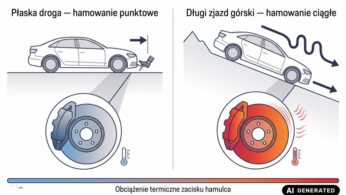 Dlaczego zacisk hamulca zużywa się szybciej na górskich drogach wokół Limanowej?