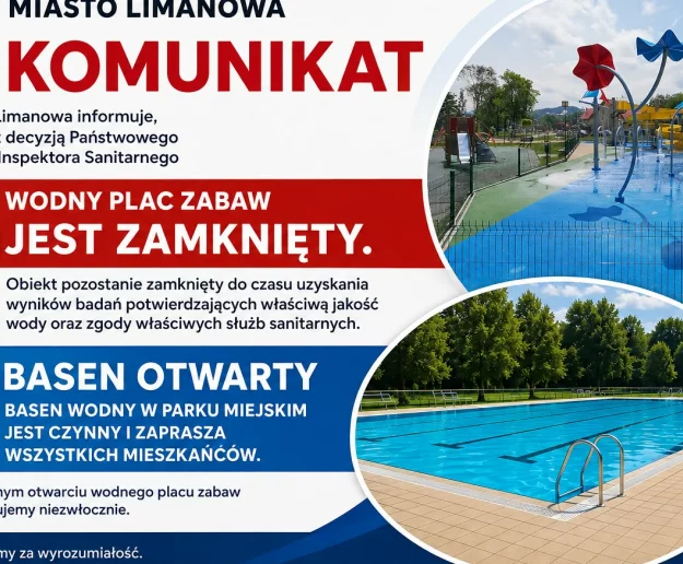 Komunikat dotyczący zamknięcia wodnego placu zabaw  - Zdjęcie główne
