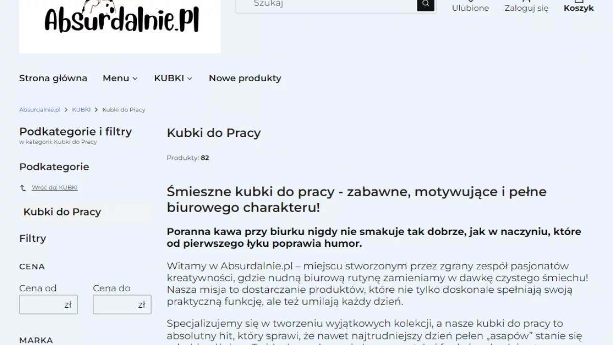 Śmieszne kubki do pracy w sklepie absurdalnie.pl