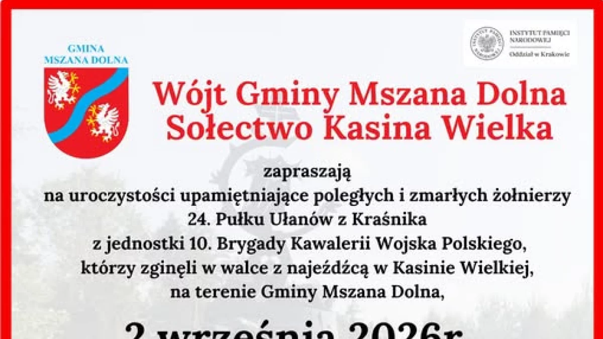 W hołdzie żołnierzom Września 1939. Uroczystości w Kasinie Wielkiej