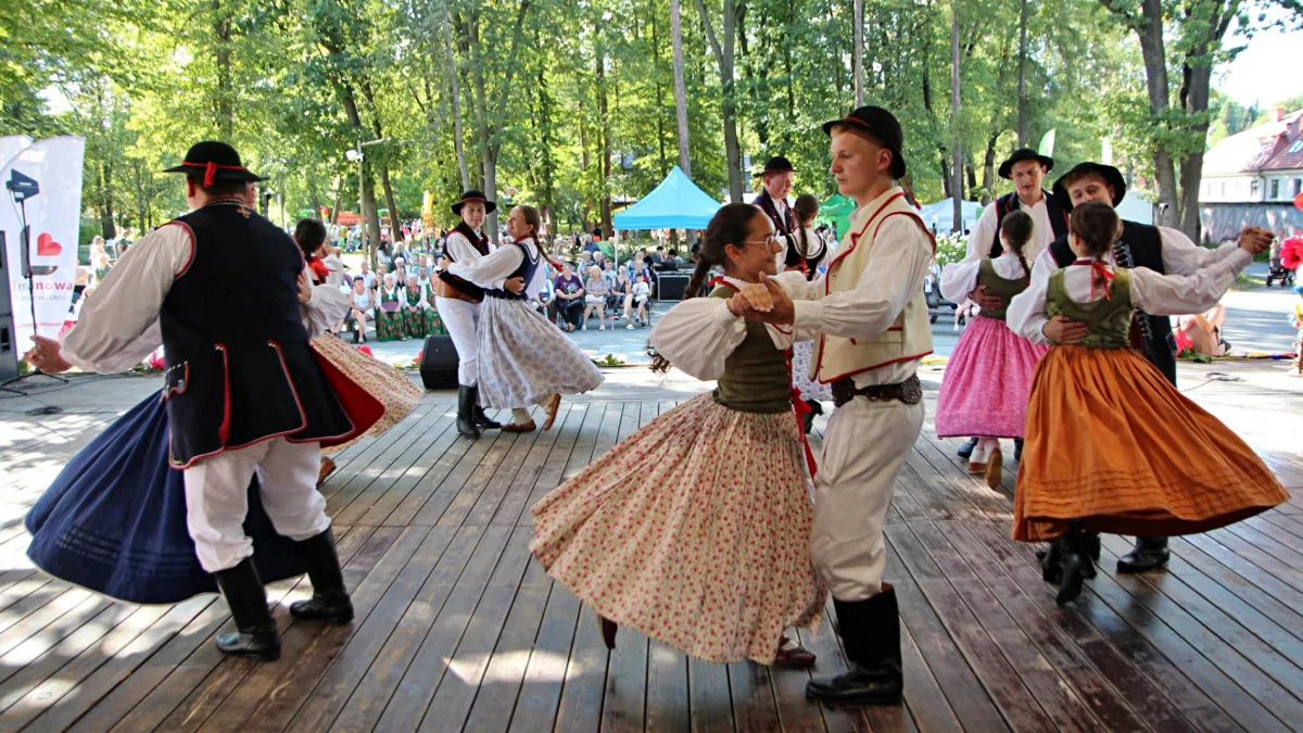 Występy zespołów regionalnych w Parku Miejskim w Limanowej podczas festiwalu