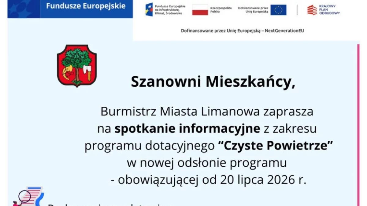 Spotkanie informacyjne dotyczące programu „Czyste Powietrze” i wymiany źródeł ogrzewania
