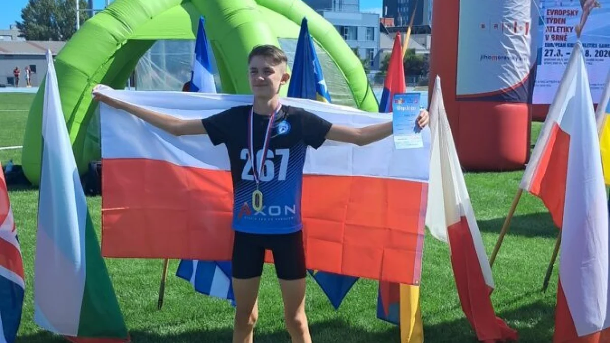Brąz limanowskiego zawodnika w Brnie. 13-latek z rekordem życiowym/Fot.: UM Limanowa.