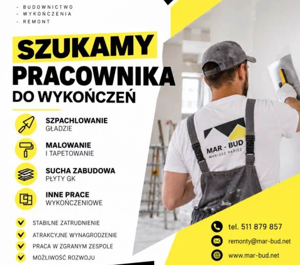 Pracownik wykończeniowy - Zdjęcie główne