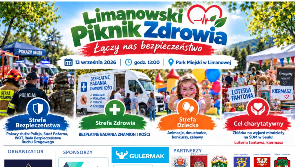 Limanowski Piknik Zdrowia - łączy nas bezpieczeństwo. Fundacja Limanowska zaprasza mieszkańców na rodzinne wydarzenie - zdjęcie 1