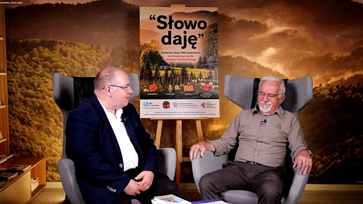 Nagranie podcastu z cyklu „Słowo daję" dokumentującego gwarę powiatu limanowskiego