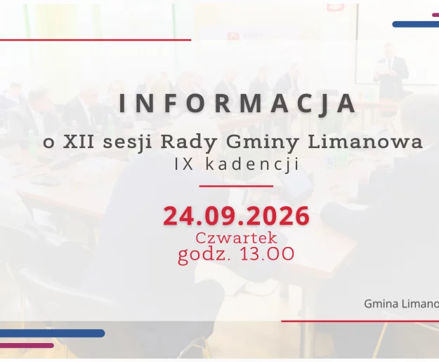 Informacja o XII sesji Rady Gminy Limanowa IX kadencji - Zdjęcie główne