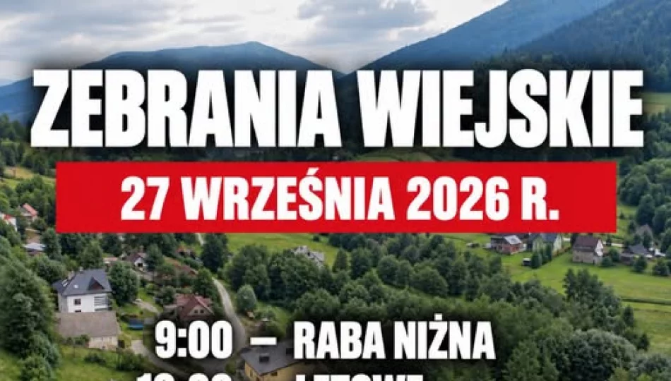 Zebrania wiejskie w czterech miejscowościach Gminy Mszana Dolna - zdjęcie 1